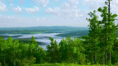 放松养眼山顶自然风光