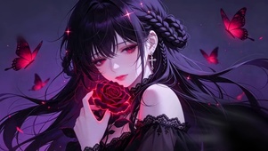 暗黑系玫瑰花少女