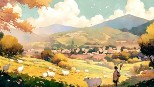 唯美插画风景