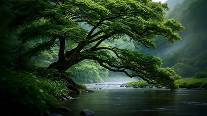 溪畔古榕