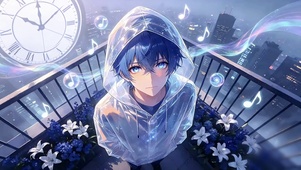 楼顶雨衣少年