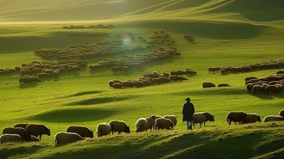 风吹草低见牛羊