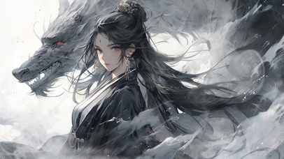 水墨少女