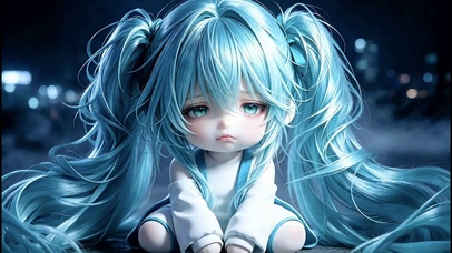 呆萌委屈的初音