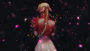 捧着鲜花女孩