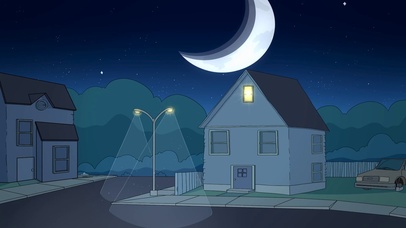 夜晚安静的街道房屋