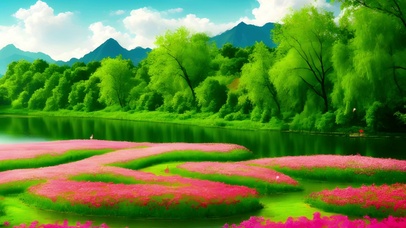 绿色护眼郊外唯美树林