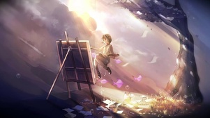 水下画画女孩