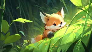竹林中的小狐狸