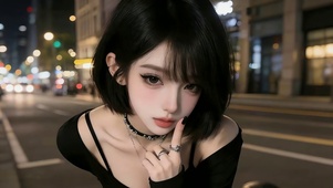 可爱短发女孩