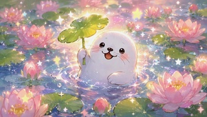 荷塘里的可爱小海豹