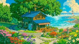 海边公路小屋