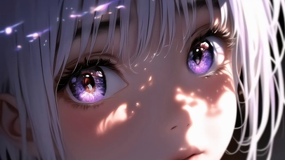 少女紫色异瞳近颜