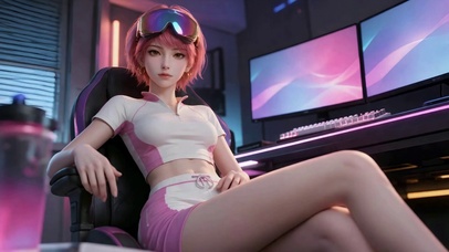 粉发电竞美女佐娅