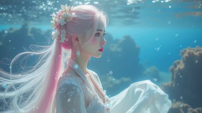 水下古风长发美女