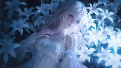 治愈系鲜花女孩