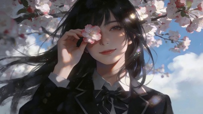 可爱樱花女孩