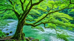 护眼大树小河4K