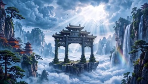 云间天门飞瀑