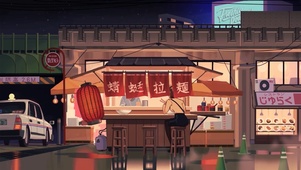插画-拉面馆