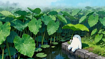荷间躲雨