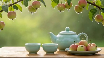 雨天茶座带鱼屏