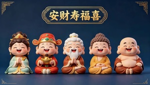 安财寿福喜 可爱五神官
