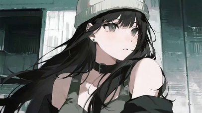 戴帽子的少女有着心事