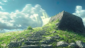 清新阳光山顶遗迹