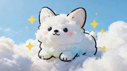 可爱云朵狗狗