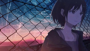夕阳余晖少女