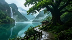 山涧飞瀑