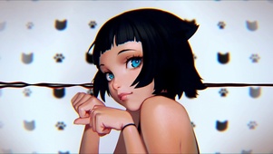 黑白猫娘