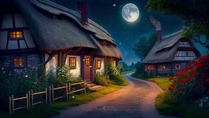 夜晚安静乡间小路