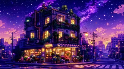 像素星月交辉