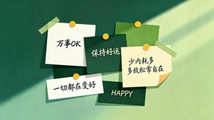 万事OK治愈励志便签壁纸