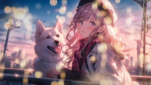 4K 少女与狗狗