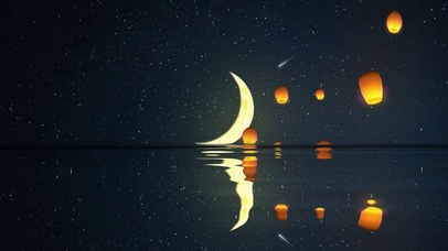 静谧星空下的海上幻月