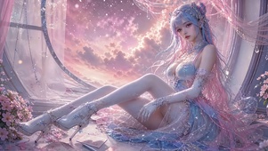 粉紫暮霞与织梦少女