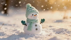 可爱雪景小雪人