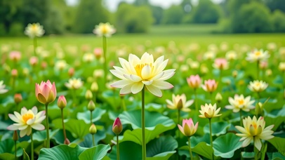 绿色治愈荷花