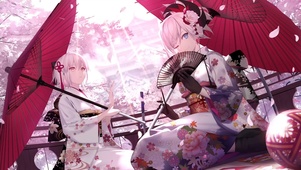 樱花下的女孩