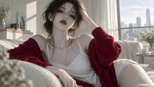 窗边慵懒气质美女
