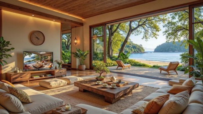 安静午后海风屋