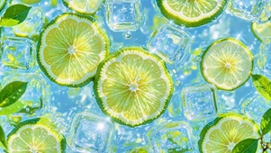 夏天掉进水里的青柠冰块