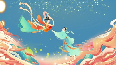 七夕情人节牛郎织女鹊桥