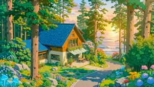 海边树林小屋