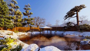 冬日雪天温泉