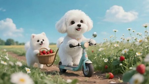 一只骑着小电动车