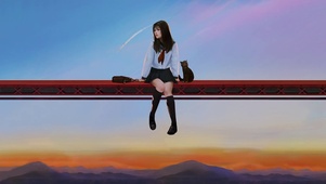 少女和猫